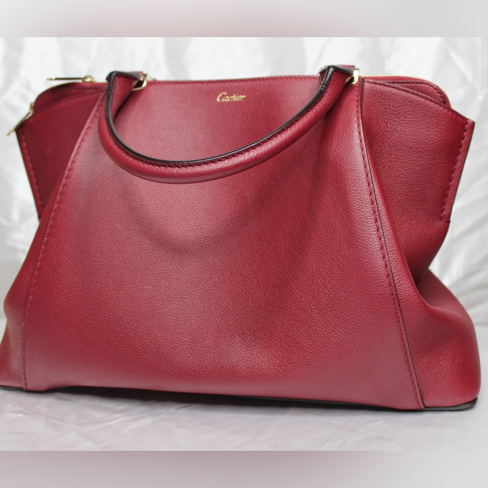 Red Taurillon Leather C De Cartier Bag